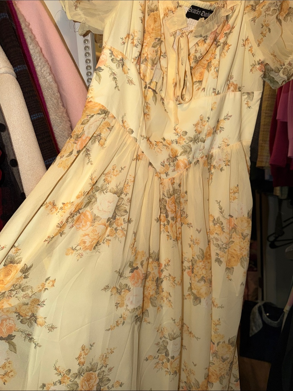 Floral Ruffle Maxi Dress - yellow - Picture 3 of 3